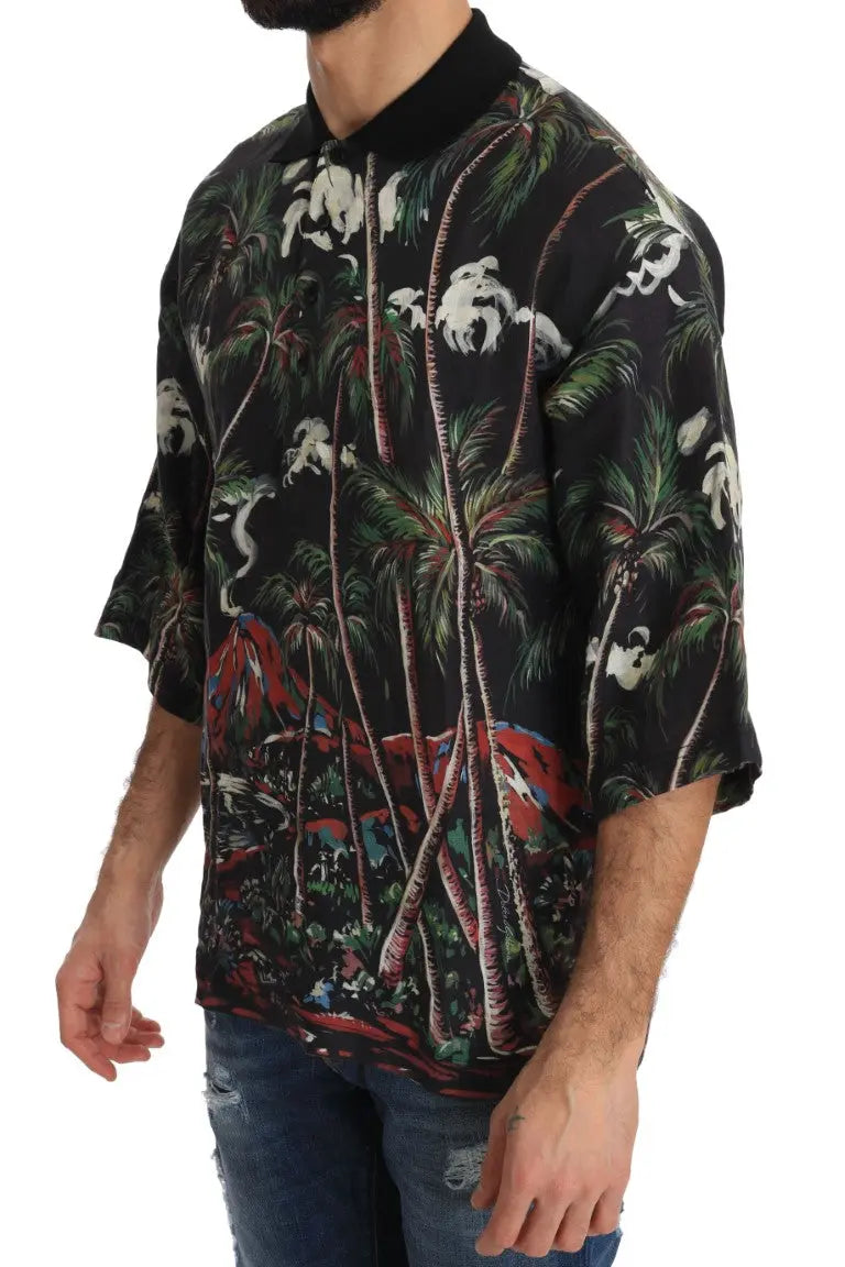 Dolce & Gabbana Black Volcano Sicily Short Sleeve T-Shirt - Zeiniez