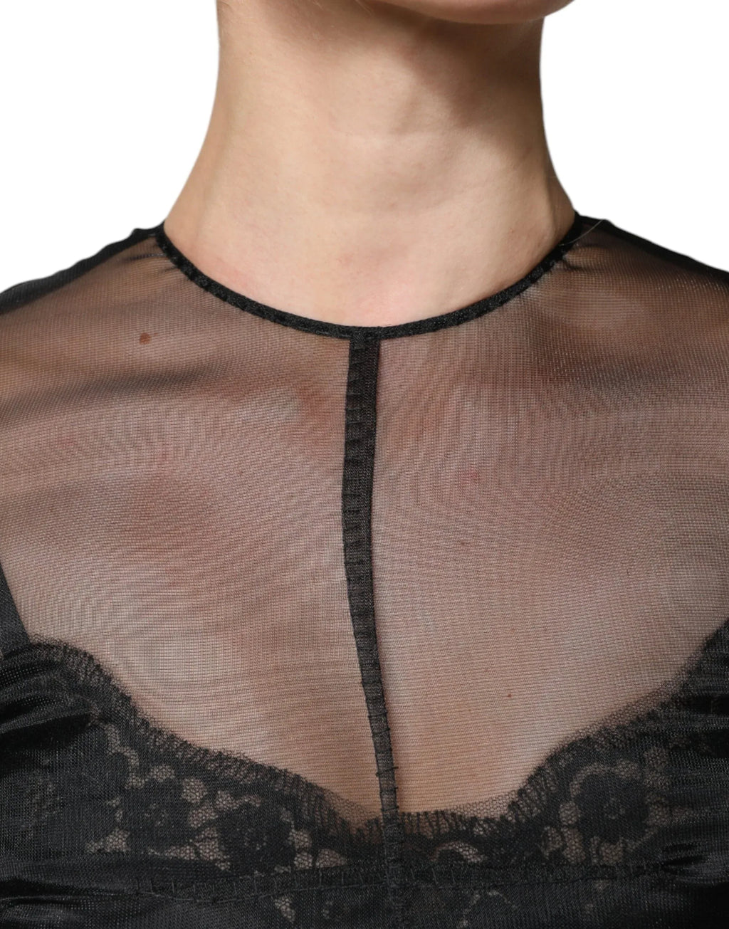 Dolce & Gabbana Black Tulle A-line Midi Cocktail Gown Dress - Zeiniez