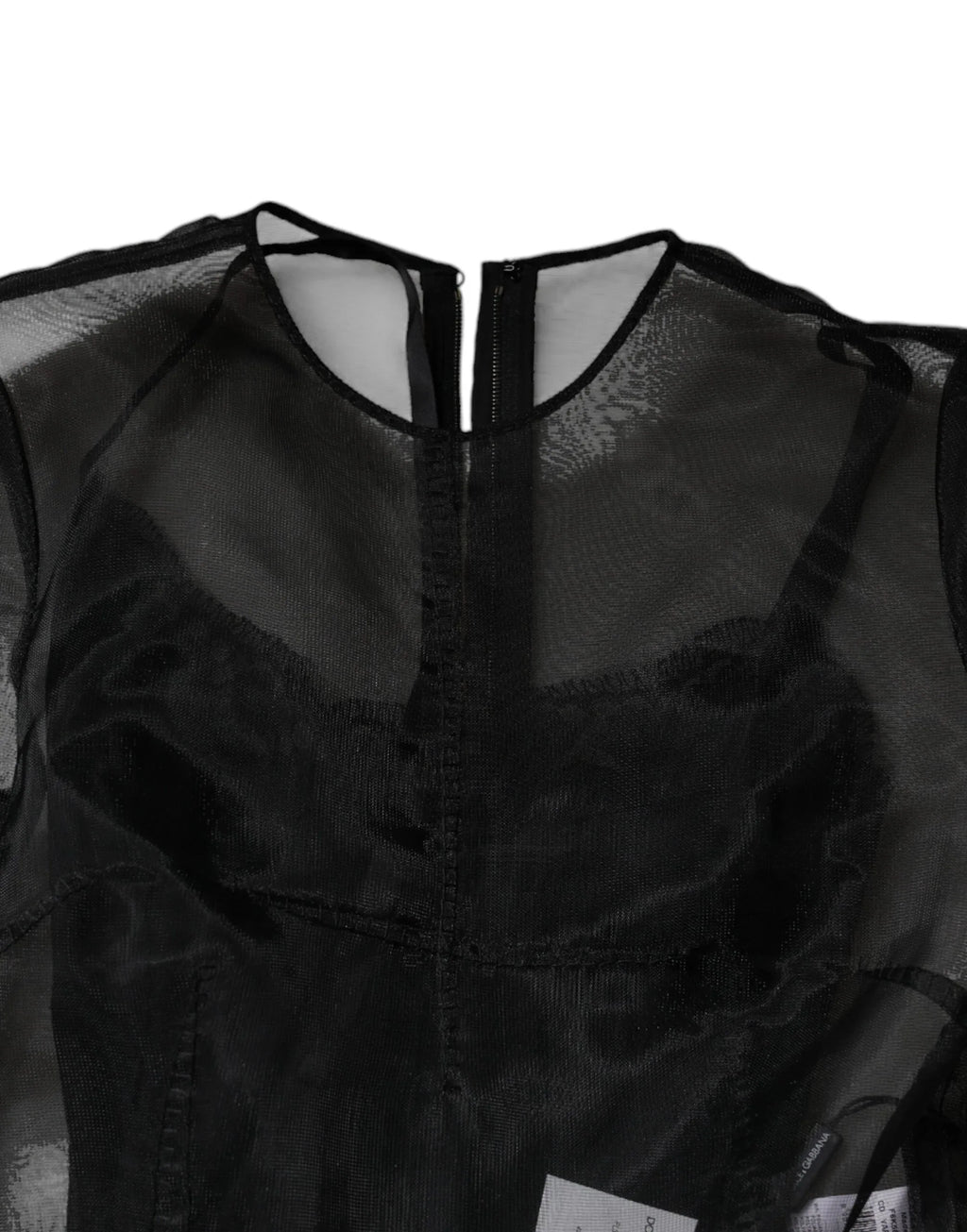 Dolce & Gabbana Black Tulle A-line Midi Cocktail Gown Dress - Zeiniez