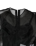 Dolce & Gabbana Black Tulle A-line Midi Cocktail Gown Dress - Zeiniez