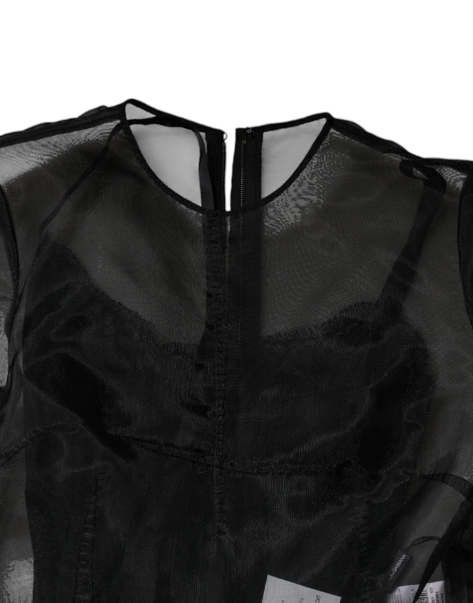 Dolce & Gabbana Black Tulle A-line Midi Cocktail Gown Dress - Zeiniez