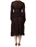 Dolce & Gabbana Black Red Polka Dot Silk Layered Midi Dress - Zeiniez