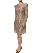 Dolce & Gabbana Gold Floral Lace A-line Sheath Mini Dress - Zeiniez