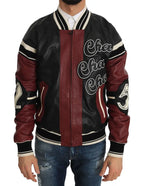 Dolce & Gabbana Leather Club Lounge Black Red Jacket - Zeiniez