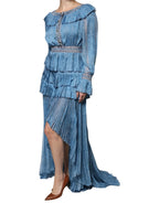 Philosophy Blue Layered Long Sleeve Dress - Zeiniez