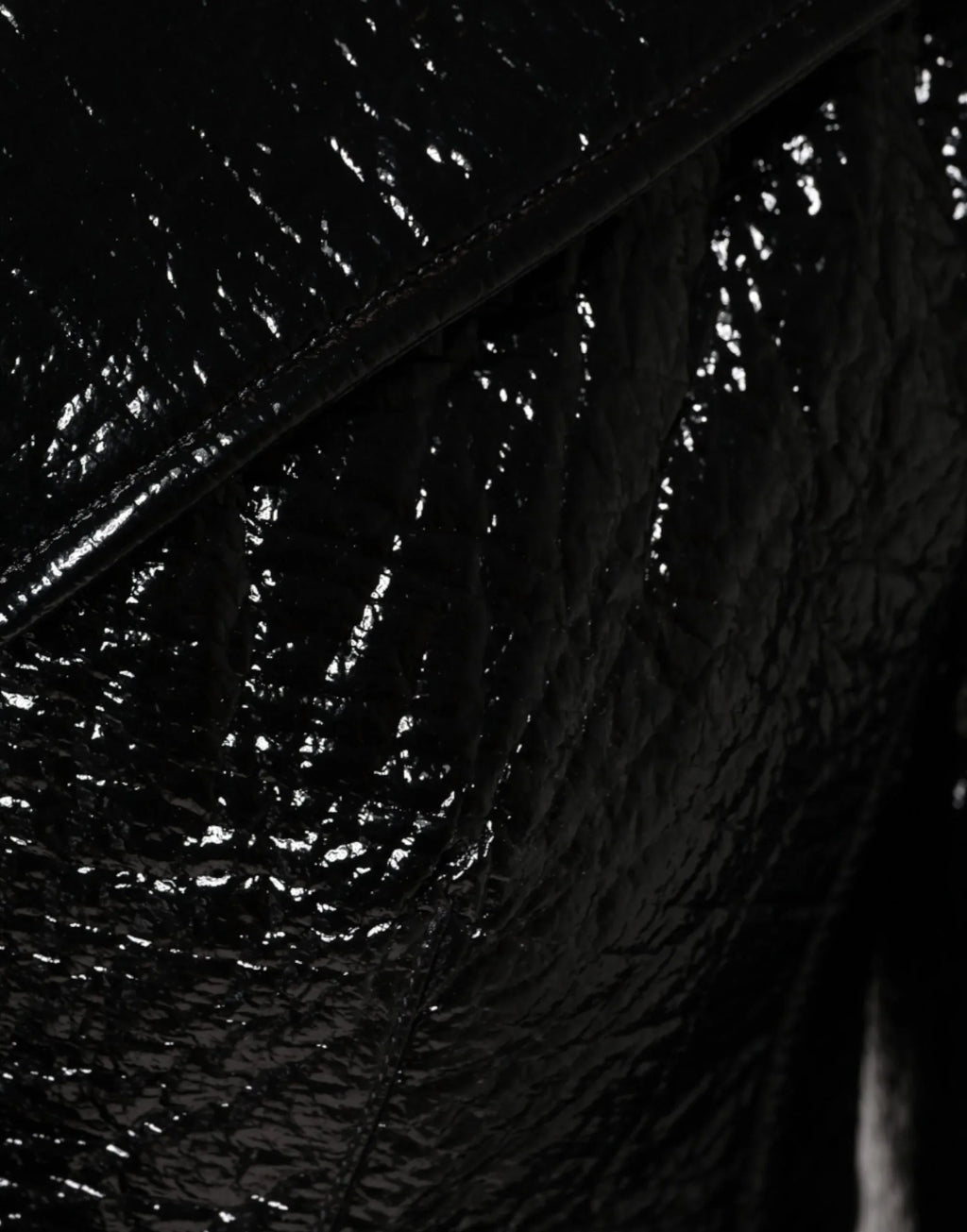 Dolce & Gabbana Black Leather Cropped Long Sleeve Coat Jacket - Zeiniez