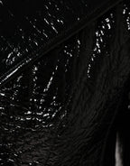 Dolce & Gabbana Black Leather Cropped Long Sleeve Coat Jacket - Zeiniez