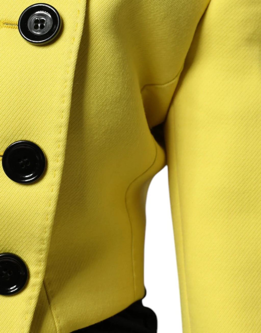 Dolce & Gabbana Lemon Yellow Wool Long Sleeves Cropped Coat Jacket - Zeiniez