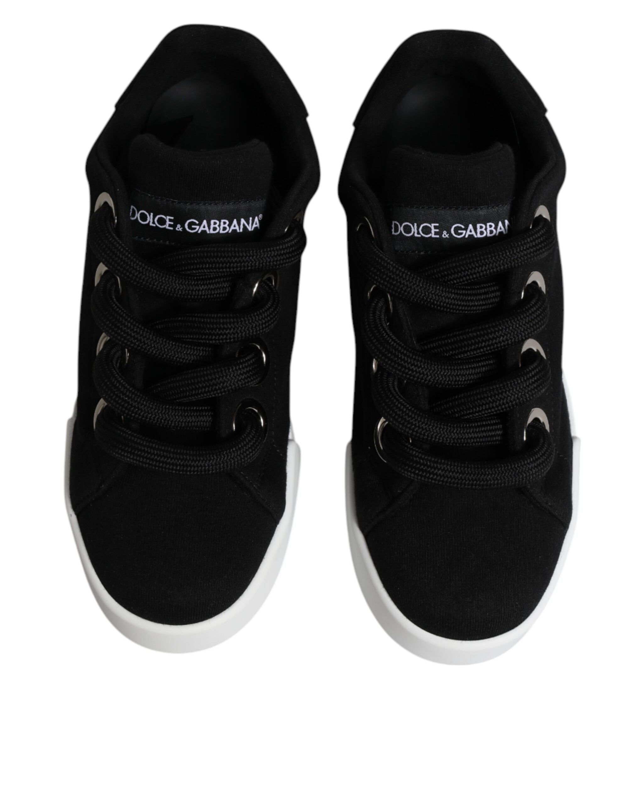 Dolce & Gabbana Black Portofino Low Top Sneakers Shoes - Zeiniez