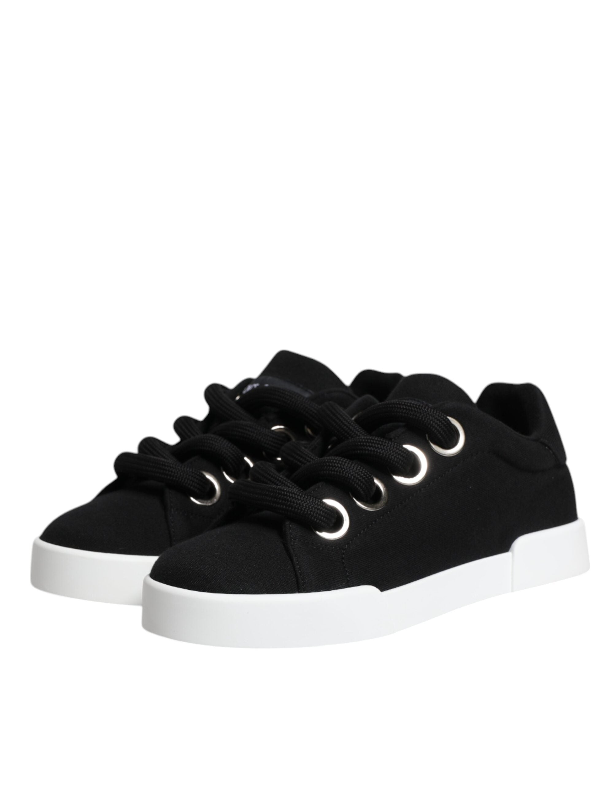 Dolce & Gabbana Black Portofino Low Top Sneakers Shoes - Zeiniez