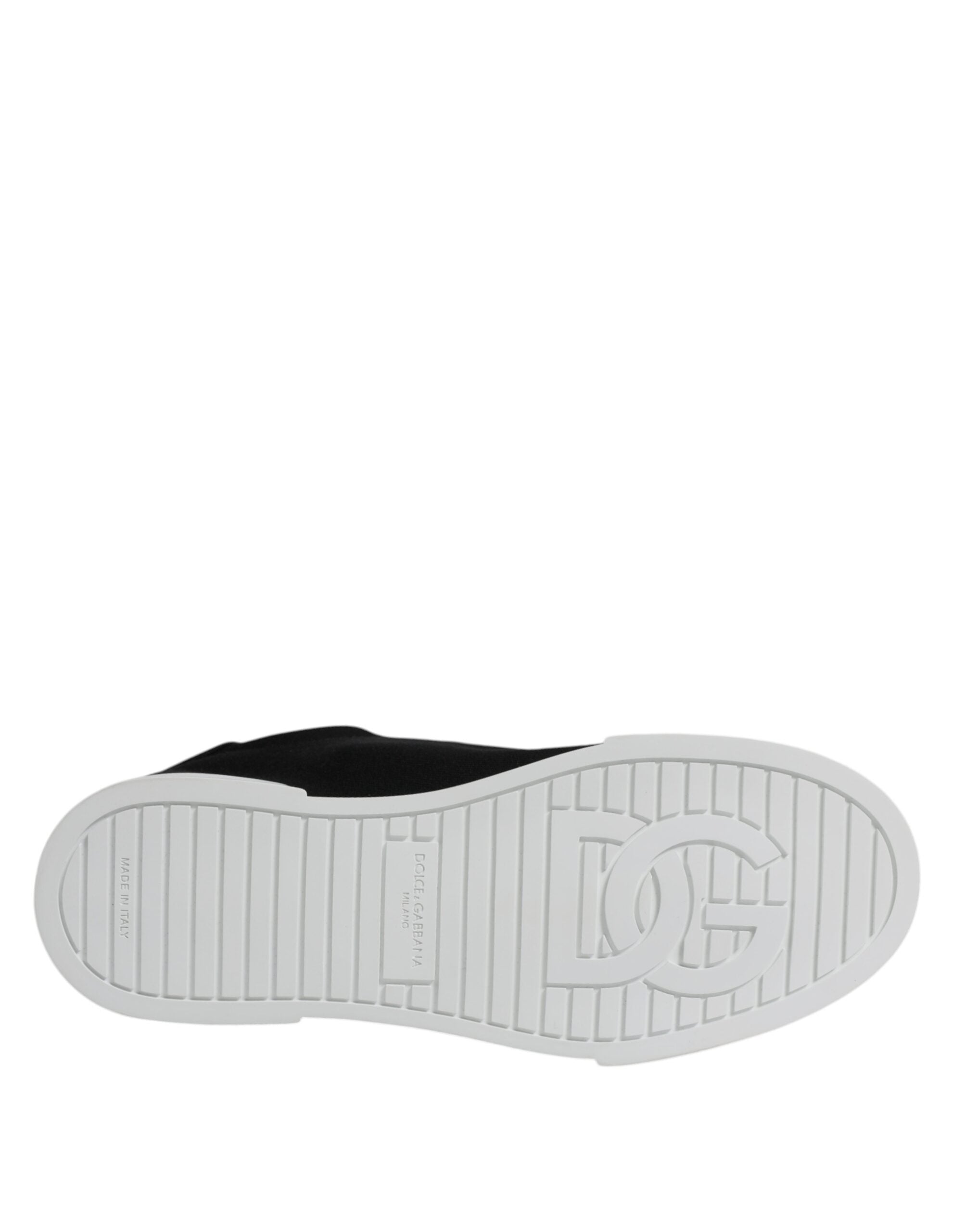 Dolce & Gabbana Black Portofino Low Top Sneakers Shoes - Zeiniez