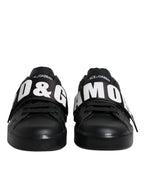 Dolce & Gabbana Black D&G AMORE Low Top Sneakers Shoes - Zeiniez