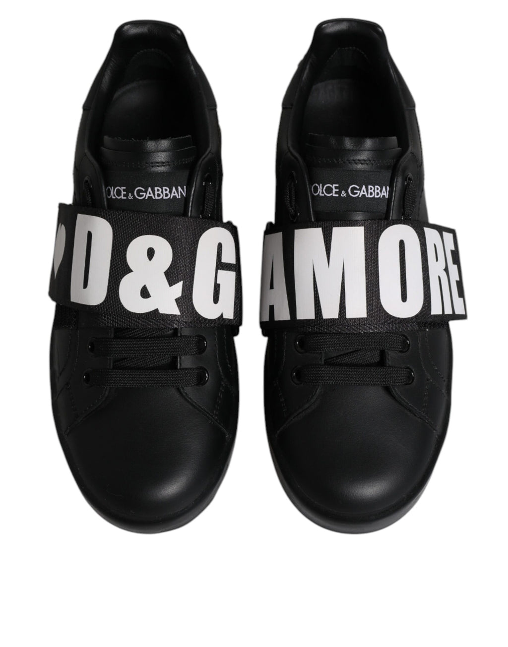 Dolce & Gabbana Black D&G AMORE Low Top Sneakers Shoes - Zeiniez