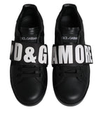 Dolce & Gabbana Black D&G AMORE Low Top Sneakers Shoes - Zeiniez