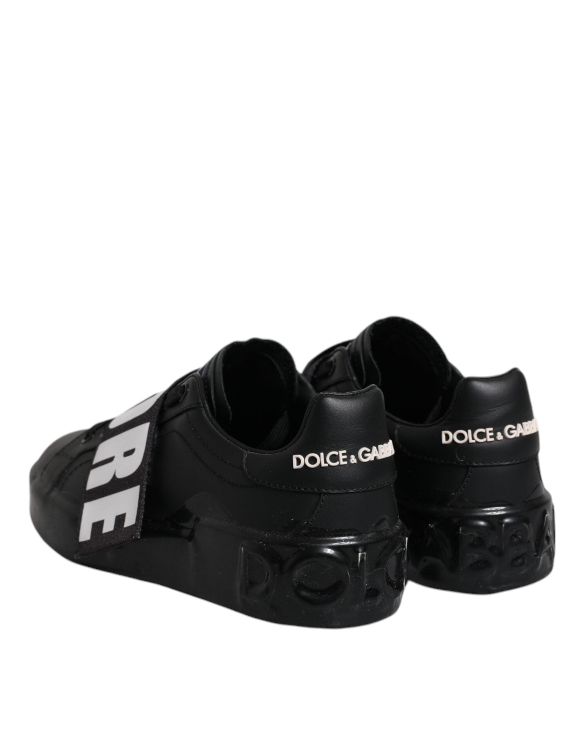Dolce & Gabbana Black D&G AMORE Low Top Sneakers Shoes - Zeiniez