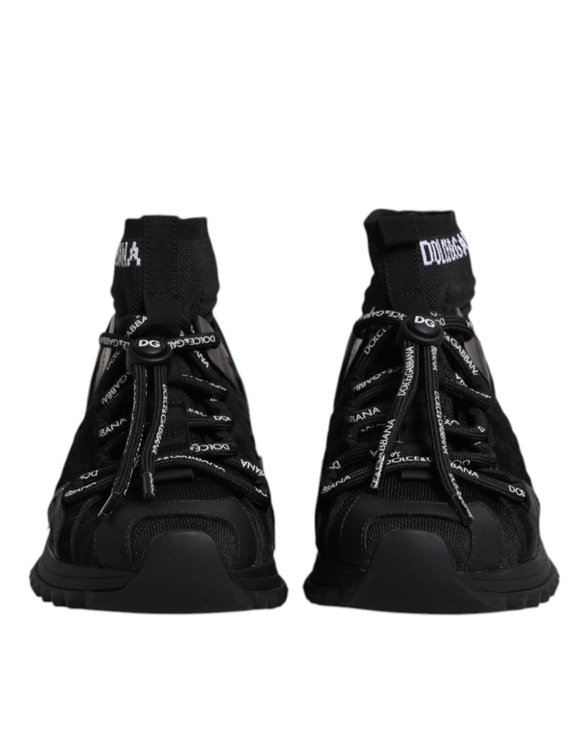 Dolce & Gabbana Black Sorrento Socks Logo Sneakers Shoes - Zeiniez