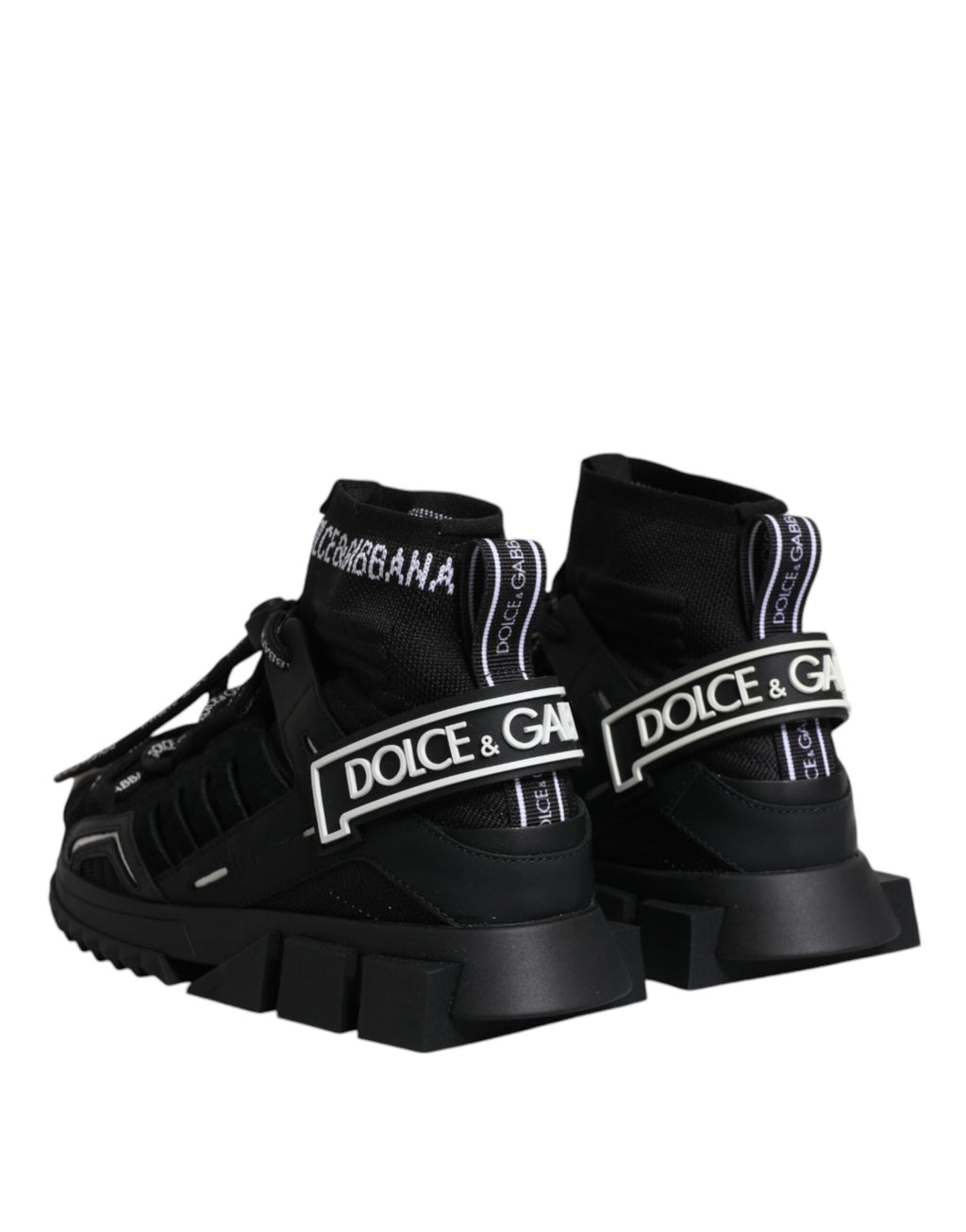 Dolce & Gabbana Black Sorrento Socks Logo Sneakers Shoes - Zeiniez