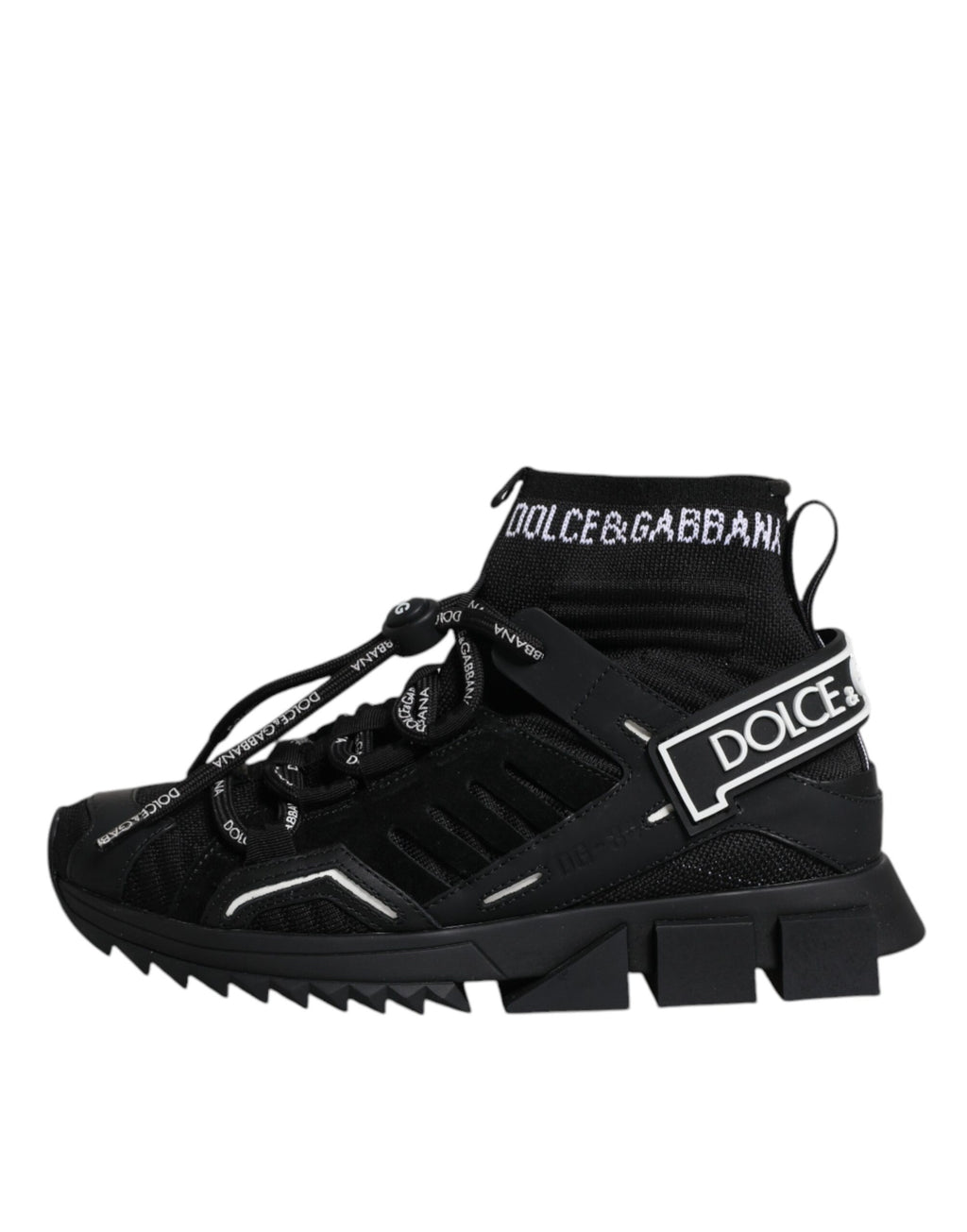 Dolce & Gabbana Black Sorrento Socks Logo Sneakers Shoes - Zeiniez