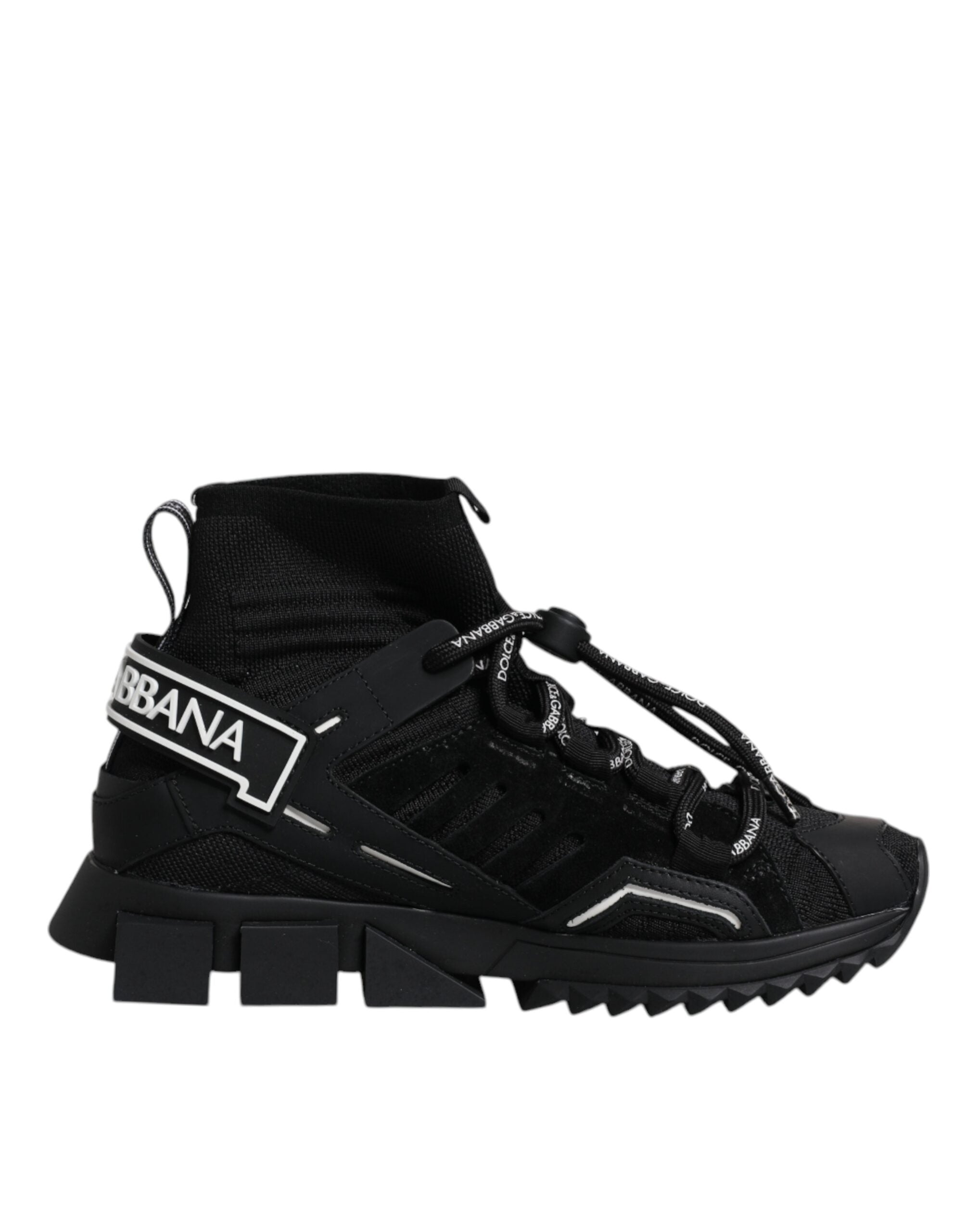 Dolce & Gabbana Black Sorrento Socks Logo Sneakers Shoes - Zeiniez
