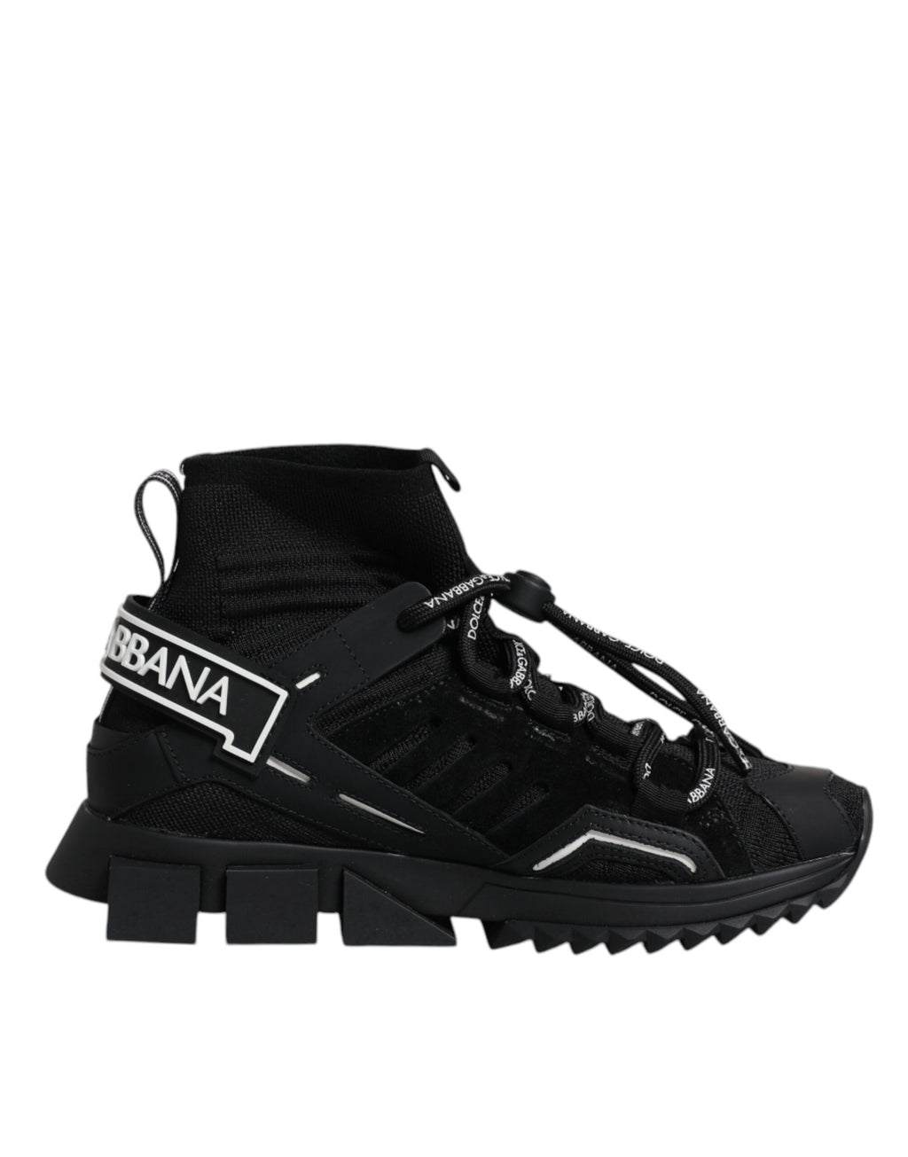 Dolce & Gabbana Black Sorrento Socks Logo Sneakers Shoes - Zeiniez