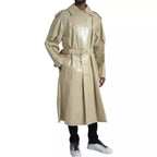 Bottega Veneta Beige Lambskin Leather Trench Coat Jacket - Zeiniez