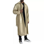 Bottega Veneta Beige Lambskin Leather Trench Coat Jacket - Zeiniez