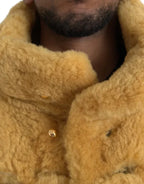 Bottega Veneta Yellow Wool Long Teddy Coat Jacket - Zeiniez