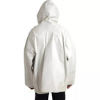 Bottega Veneta White Leather Men Waterproof Jacket Blouson - Zeiniez