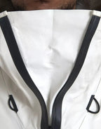 Bottega Veneta White Leather Men Waterproof Jacket Blouson - Zeiniez