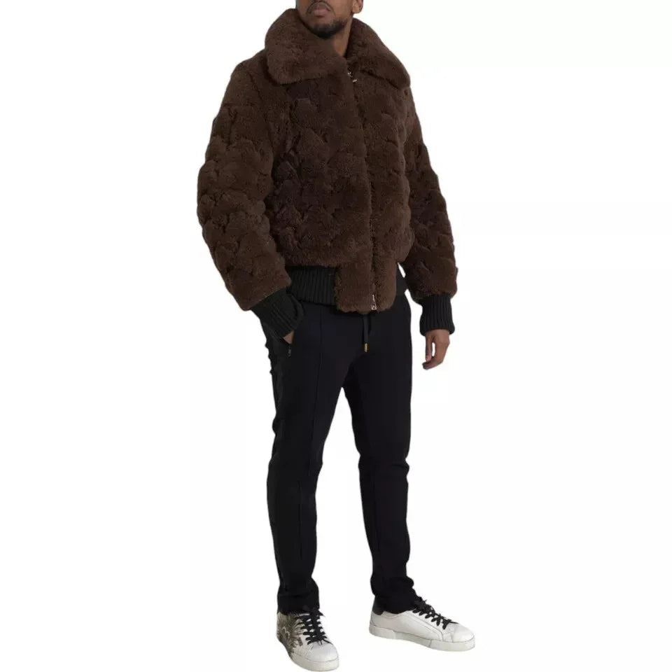 Bottega Veneta Brown Fur Lamb Shearling Coat Jacket - Zeiniez
