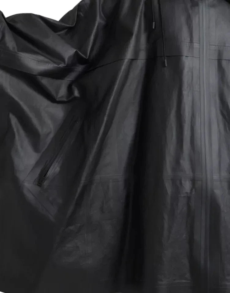 Bottega Veneta Black Leather Hooded Men Trenchcoat Jacket - Zeiniez