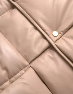 Bottega Veneta Beige Quilted Sleeveless Calf Leather Jacket - Zeiniez