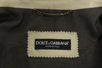 Dolce & Gabbana Beige Leather Jacket Biker Coat Dolce & Gabbana