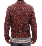 Dolce & Gabbana Bordeaux Leather Boxer Print Jacket Coat Dolce & Gabbana