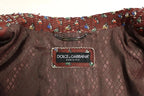 Dolce & Gabbana Bordeaux Leather Boxer Print Jacket Coat Dolce & Gabbana