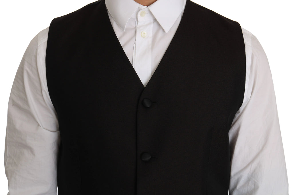 Dolce & Gabbana Black Silk Dress Waistcoat - Zeiniez