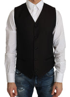 Dolce & Gabbana Black Silk Dress Waistcoat - Zeiniez