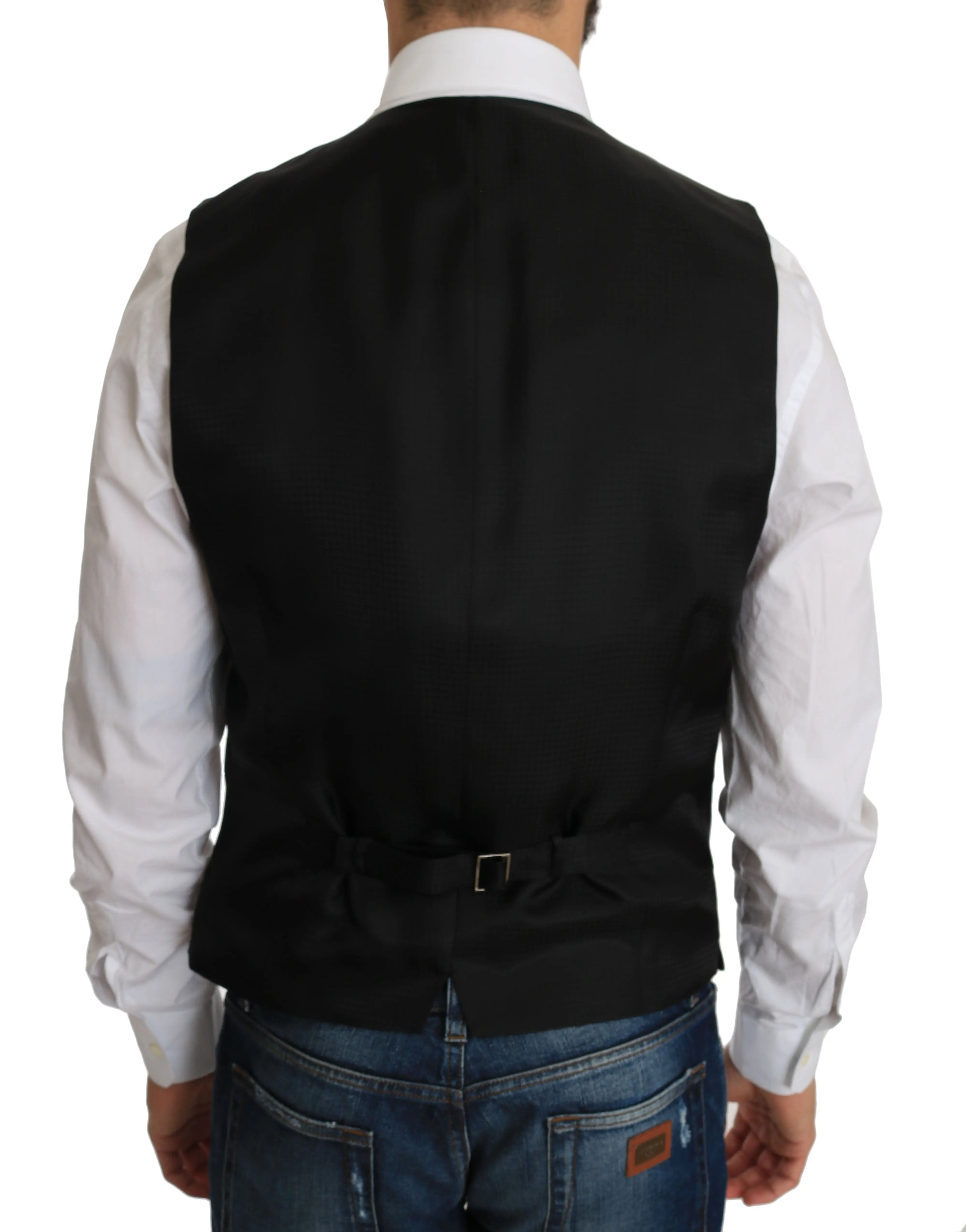 Dolce & Gabbana Black Silk Dress Waistcoat - Zeiniez