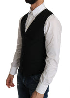Dolce & Gabbana Black Wool Dress Waistcoat - Zeiniez