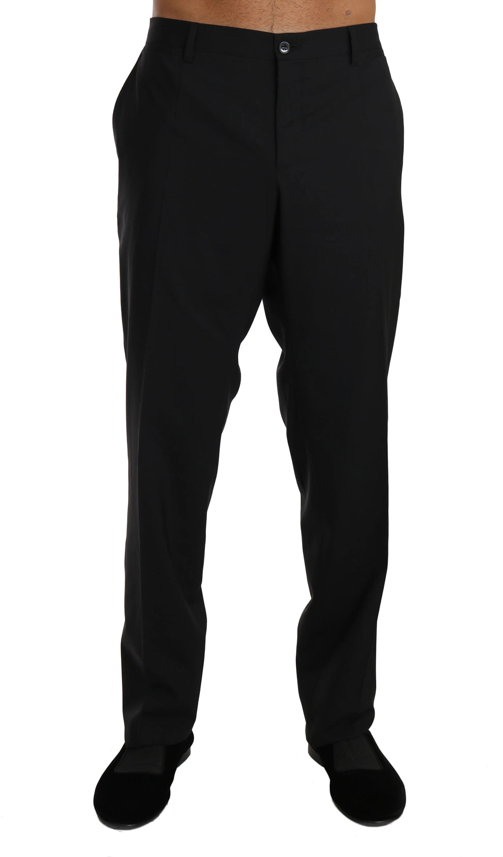 Dolce & Gabbana Black Wool Stretch Formal Trousers - Zeiniez
