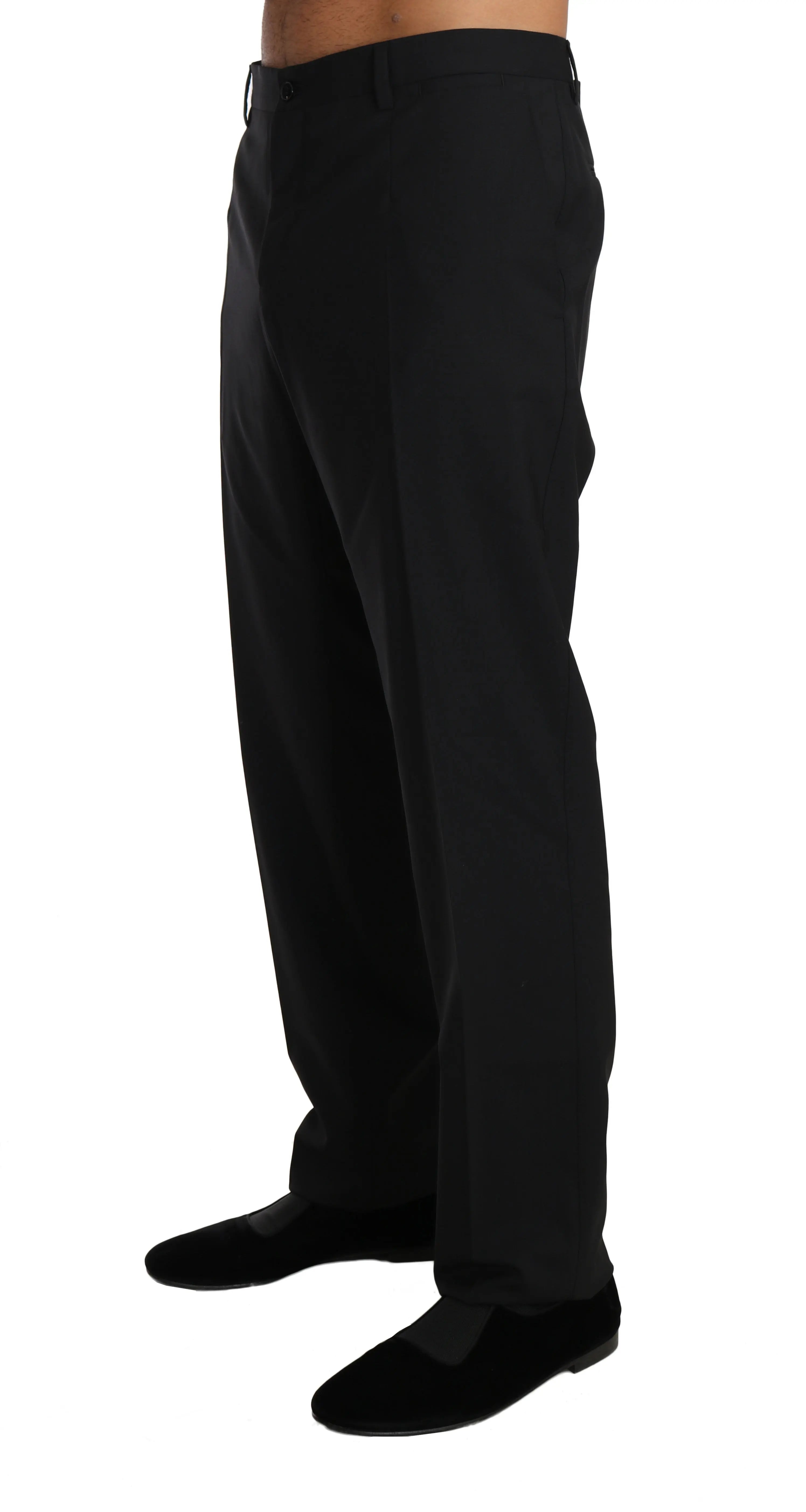 Dolce & Gabbana Black Wool Stretch Formal Trousers - Zeiniez