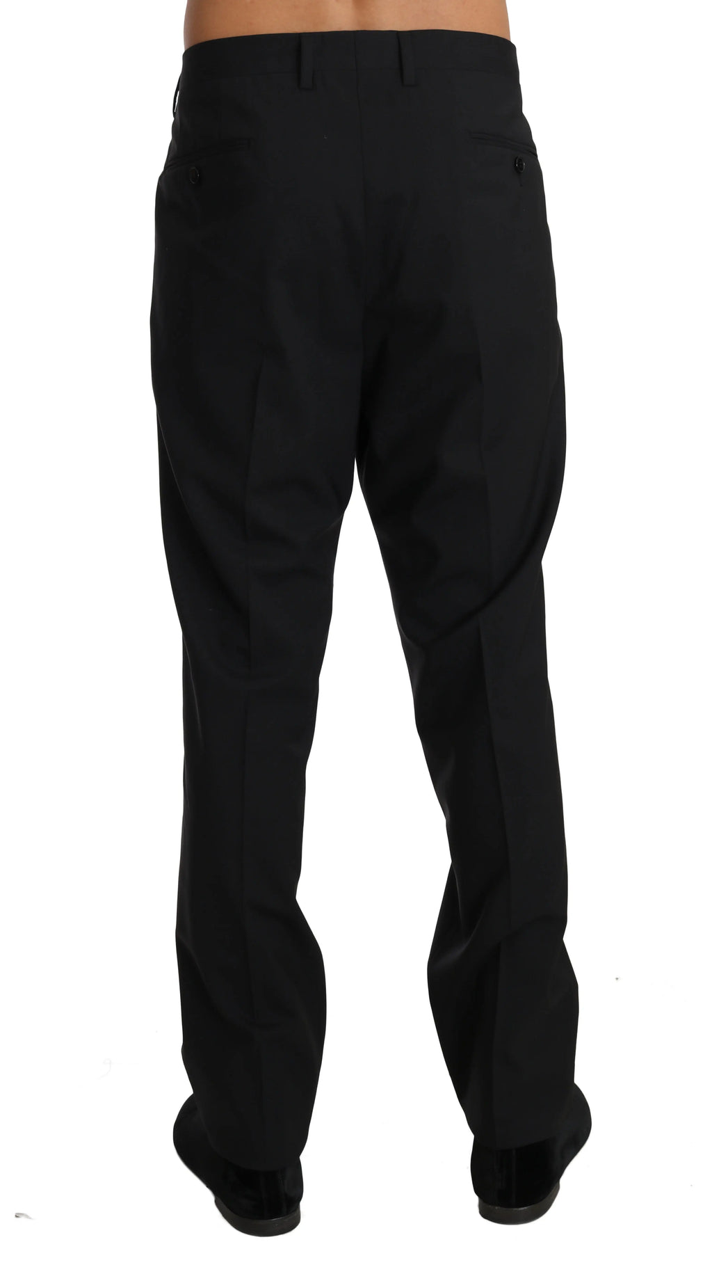 Dolce & Gabbana Black Wool Stretch Formal Trousers - Zeiniez