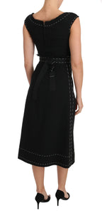 Dolce & Gabbana Black Wool Stretch A-line Sheath Dress - Zeiniez