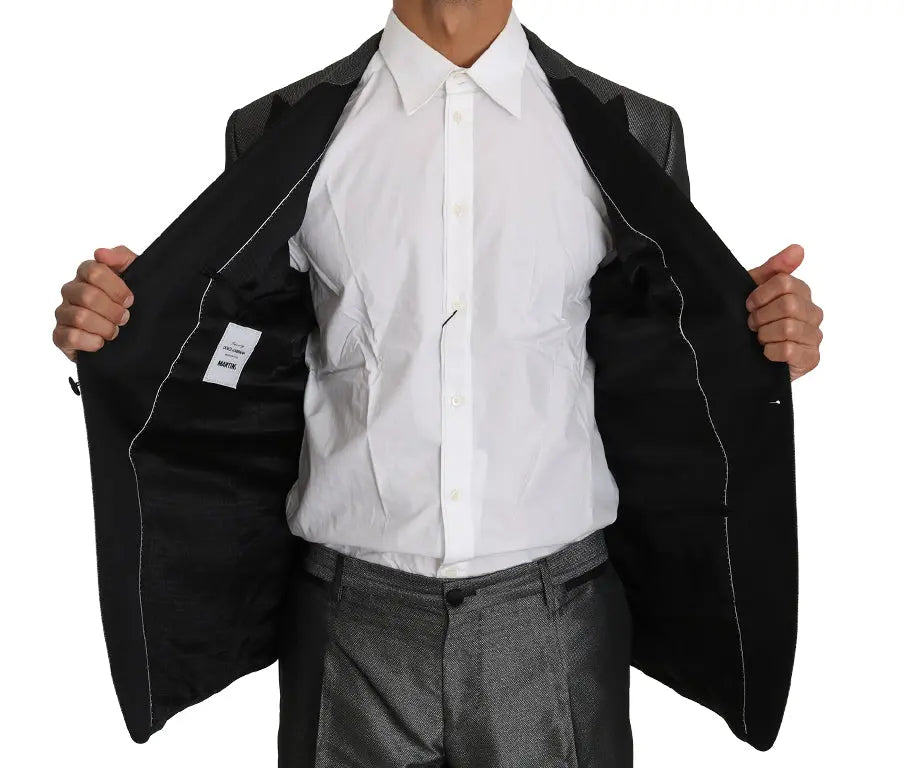 Dolce & Gabbana Gray Patterned MARTINI 2 Piece Suit - Zeiniez