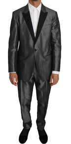 Dolce & Gabbana Gray Patterned MARTINI 2 Piece Suit - Zeiniez