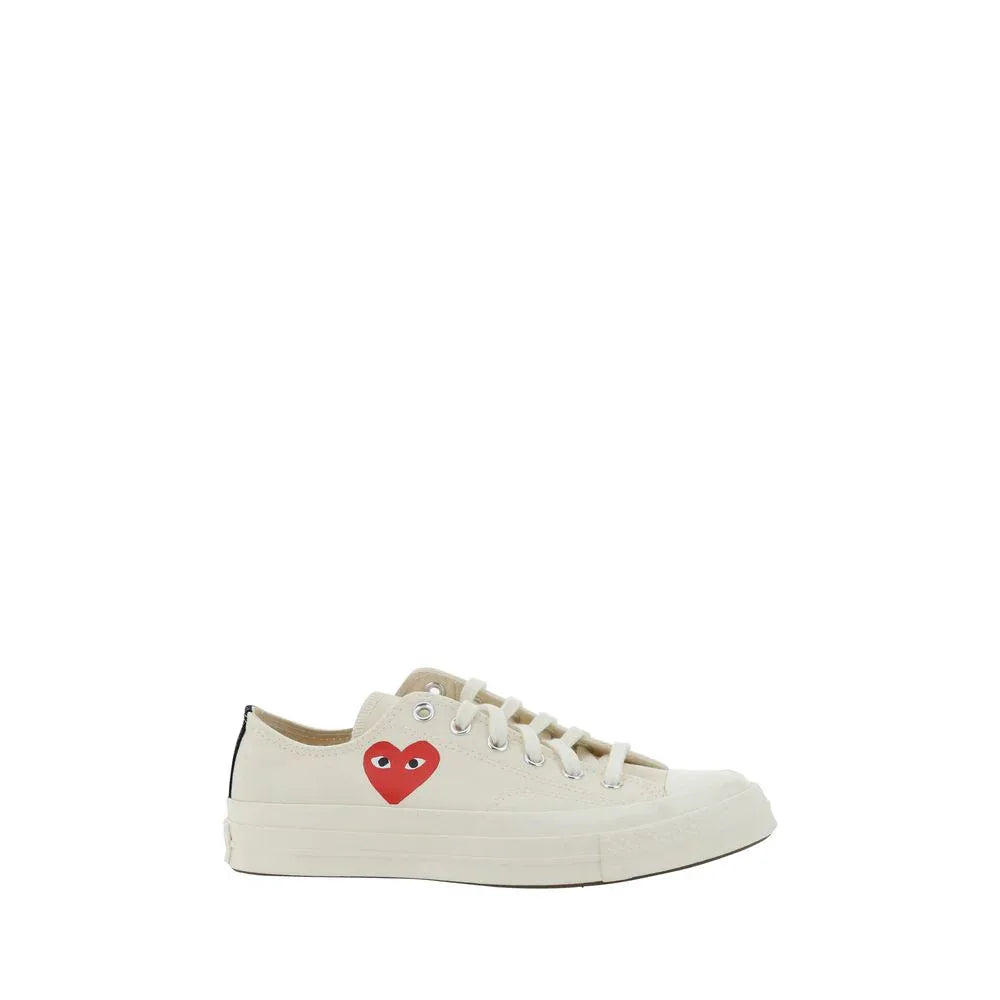 Comme Des Garçons Play x Converse White Cotton Low Top Sneakers - Zeiniez