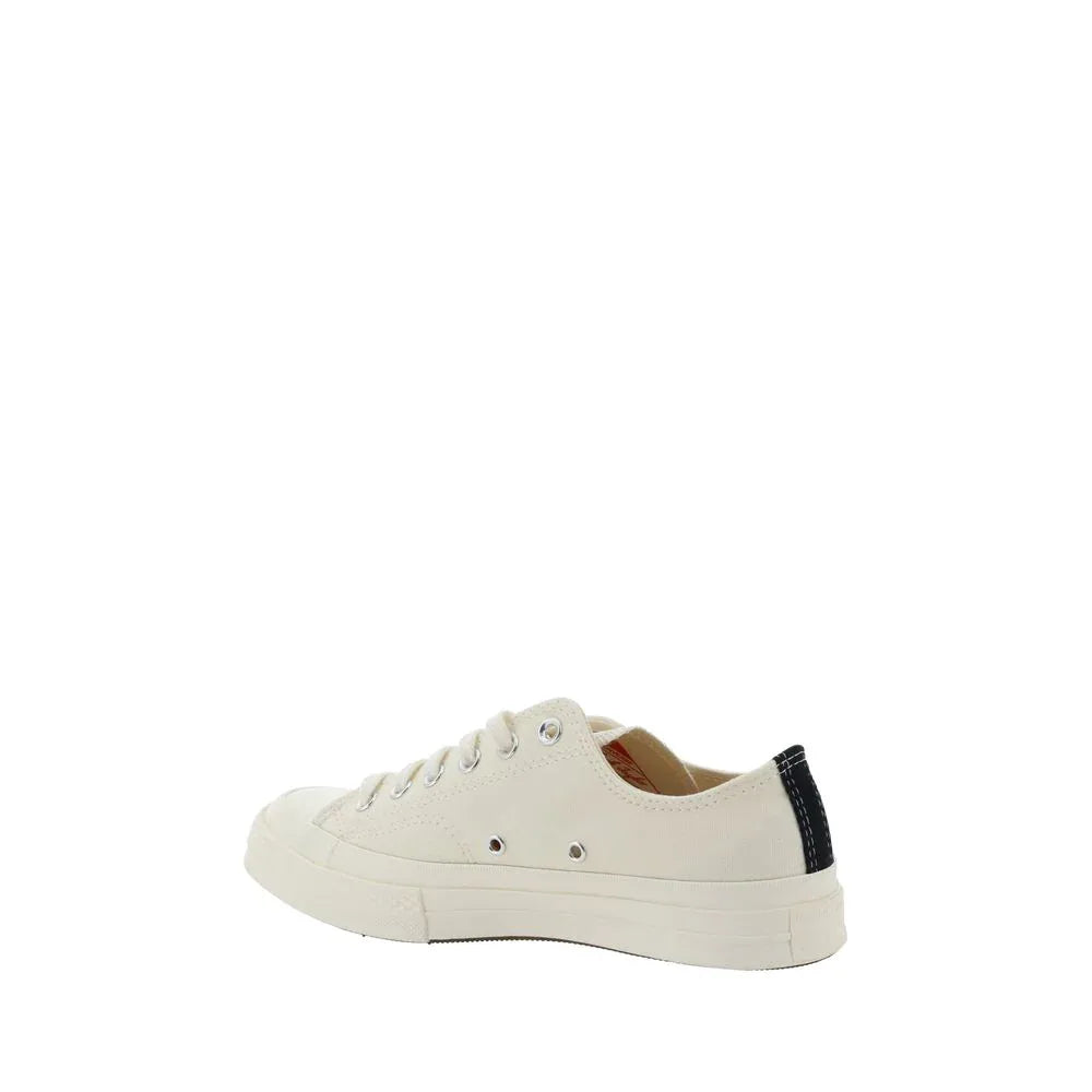 Comme Des Garçons Play x Converse White Cotton Low Top Sneakers - Zeiniez