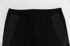 Dolce & Gabbana Black Gray Wool Casual Trousers Stripe Pants - Zeiniez