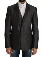 Dolce & Gabbana Gray MARTINI 2 Piece Vest Coat Blazer - Zeiniez
