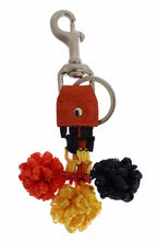 Dolce & Gabbana Red Yellow Raffia Leather Clasp Finder Keyring Keychain - Zeiniez